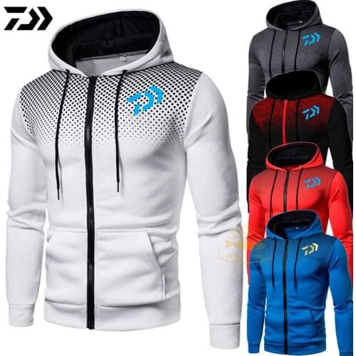 2021 New DAIWA Fishing Clothes Autumn Mens Outdoor Fishing Hooded Cardigan Sports T-shirt Leisure Fishing Clothes