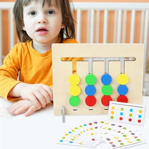 New Four-Color Fruit Logic Matching Game Props Montessori Wooden Double-sided Toys For Children Baby Kid Early Educational Toys