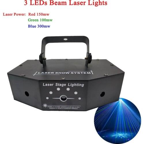 New Modern DJ Equipment RGB Full Color Scan 3 Lens Beam Laser Lights DMX512 Professional Christmas Party Stage Laser Lighting