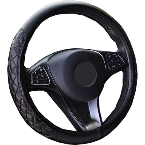 Big Truck Bus Van Lorry Car Steering Wheel Cover Wrap Wear-resistant Checkered For 36 38 40 42 45 47 50 CM Car Styling Protecter
