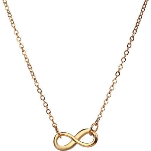 Popular Jewelry Figures 8 Pendant Necklaces Simple Creative Pendantfor Women&men Gift Of 2 Color Option