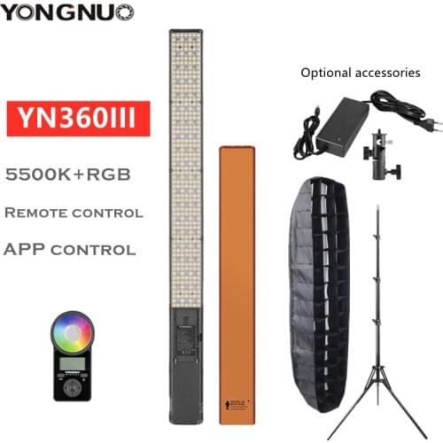 YONGNUO YN360 III YN360III Handheld LED Video Light 5500k RGB Color Temperature Stick Lamp for Studio Photography Makeup Video