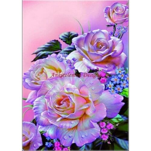 Needlework for embroidery DIY DMC High Quality - Counted Cross Stitch Kits 14 ct Oil painting - Colorful Flower