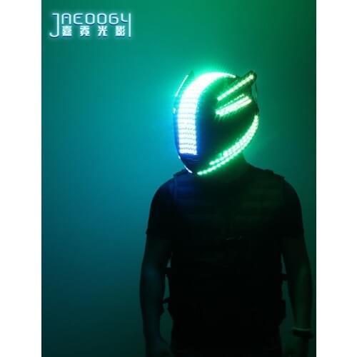 LED luminous helmet bar night atmosphere RGB mask helmet suitable for stage fluorescent performance props