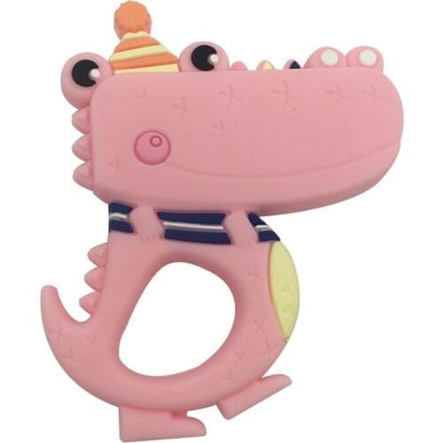 Silicone Teethers For Bebe Chewable Dinosaur Teether For Teeth Sensory Toys For Teething Pacifier Pendant Babies Accessories