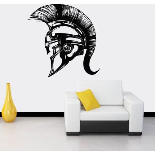 Vinyl wall decals Spartan helmet warrior ancient Greek stickers helmet wall stickers home living room wall decoration sticker 17