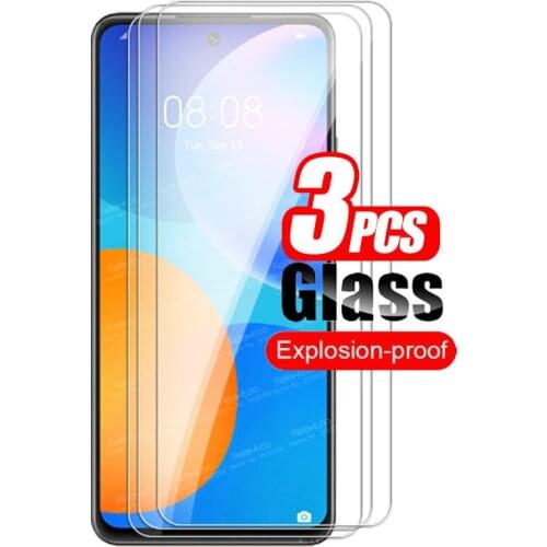 For Huawei P Smart 2021 Glass 3pcs Tempered Glass Hauwei Psmart 2021 6.67" Phone Screen Protector Safety Armor Protective Film