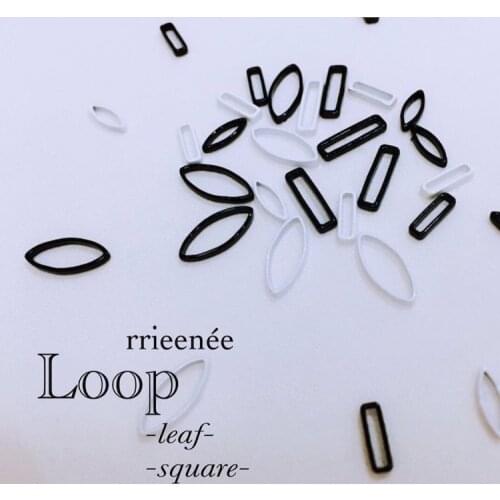 10pcs/lot New Japan Korea 3D Nail Art Decoration Black White Leaf Rectangle Circle Style Metal Nail Sticker DIY Nail Tools