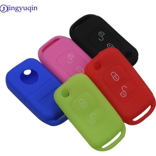 10x Silicone Key Fob Case Cover For Benz E113 A C E S W168 W202 W203 Two 2 Buttons Remote Key Shell Flip Folding Car Accessories
