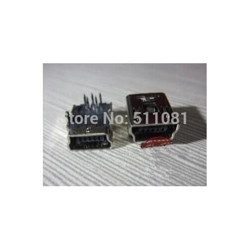 50pcs Mini connector DIP type MINI USB 5 PIN socket 90 socket 2 Fixed feet
