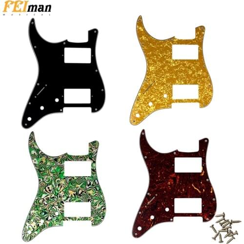 Pleroo Guitar accessories pickguards 11 Holes for left handed USA/Mexico Standard ST HH Stratocaster Guitar with PAF Humbucker