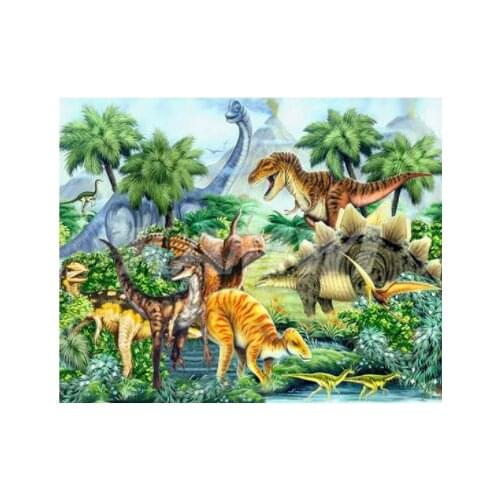 Needlework 3D Embroidery Dinosaur Animal Full Suqare Resin Diamond with Picture Home Decor Mosaic Diy Diamond Painting Dinosaur
