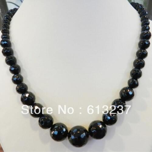 Charms faceted 6-14mm hot black carnelian onyx agat lovely round onyx beads making necklace 18" MY4325