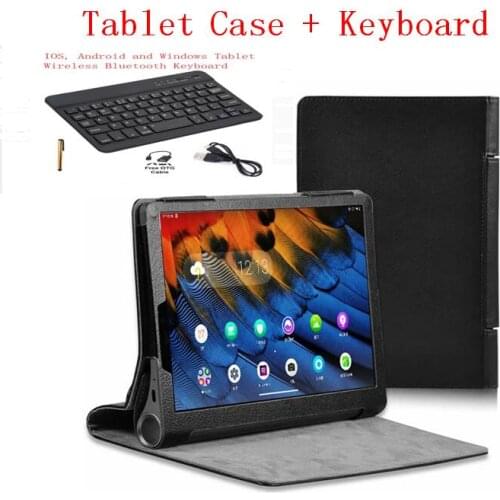 Bluetooth Keyboard PU Leather Smart Cover Case Keyboard For Lenovo yoga tab5 YT-X705 10.1 inch tablet Protector Shell + pen
