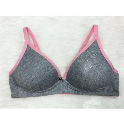 C09 Young Girls Bra Thin Cotton Padded Soft Bras Elegant Comfortable Breathable Seamless Bra Sexy Push Up A B C D Cup BTS