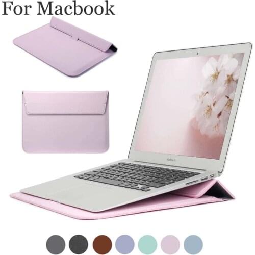 PU Leather Laptop Sleeve Bag for Macbook Air Pro 13 M1 A2337 A2338 12 15.6 Inch Notebook Case Stand Cover for Dell HP Huawei