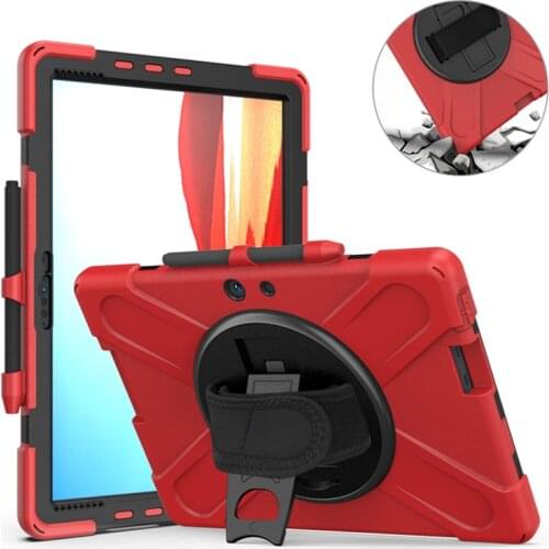 Ruged Case For Microsoft Surface Pro X Tablet 13 inch Shockproof Silicone Stand Armor Rotating Cover Hand holder Shoulder Belt