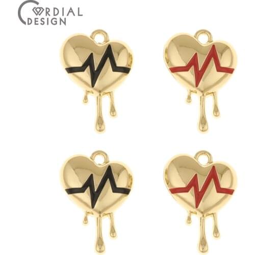 Cordial Design 100Pcs 13*18MM Jewelry Accessories/Hand Made/Heart Shape/Paint Effect/Pendants/Jewelry Findings & Components