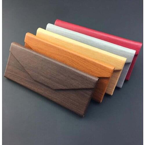 Wooden Fold Glasses Case Triangular Eyeglass Sunglasses Simple Fashion Mens Galsses Protector Box Holder
