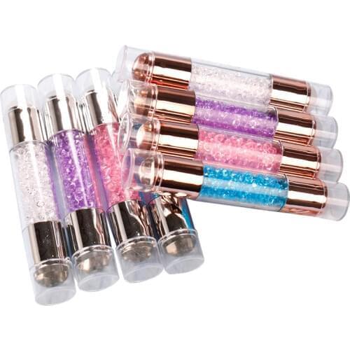 Dual-ended Nail Art Stamper Scraper Clear White Silicone Stamper Head Gel Polish Transfer Template Kits Manicure Tool