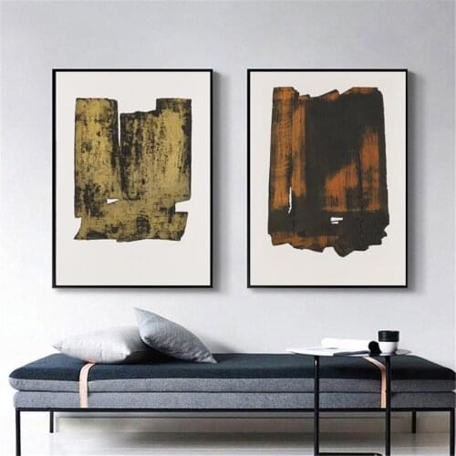 Graffiti Brown Red Abstract Poster Canvas Print Painting Wall Art Living Room Home Decoration