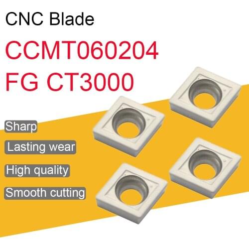 10PCS CCMT060204 FG CT3000 Internal Turning Tools Turning Insert Cermet Grade Carbide Insert Lathe Cutter Tool