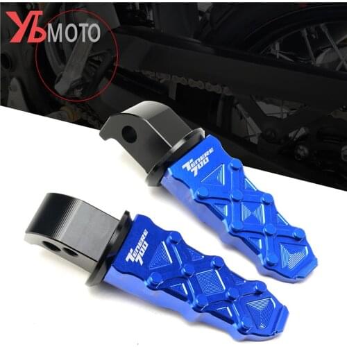 Motorcycle Aluminum Rear Foot Pegs Passenger Footrests Rests BlueFor Yamaha Tenere 700 Tenere700 2019 2020 2021