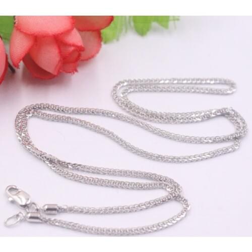 Real Platinum 950 Necklace Womens Wheat Chain Female 1.2mm Simple Link 50cm Gift Neckalce Jewellery