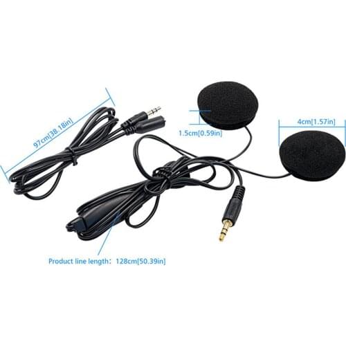 Motorcycle Helmet Headphones Stereo Music and Voice Motorcycle Sports Headset with Tape and Soft Cable Universal Earphones