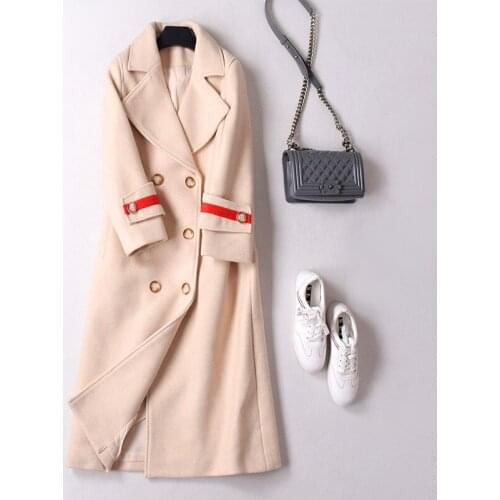 Autumn Winter Woolen Coats Women Simple Versatile Self-cultivation Slim Thin Temperament Outwear Cashmere Abrigos 2020 New A944