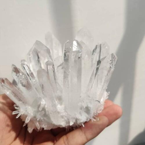 Natural White CrystalCluster Nunatak Decoration Chakra Healing Reiki Stone Column Point