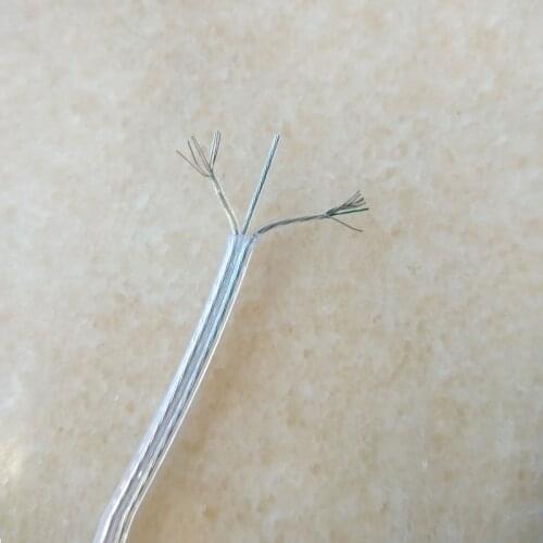 Transparent 2*0.14mm power cord electric cable with 0.6mm supporting steel rope for Lighting lamps electrical wire