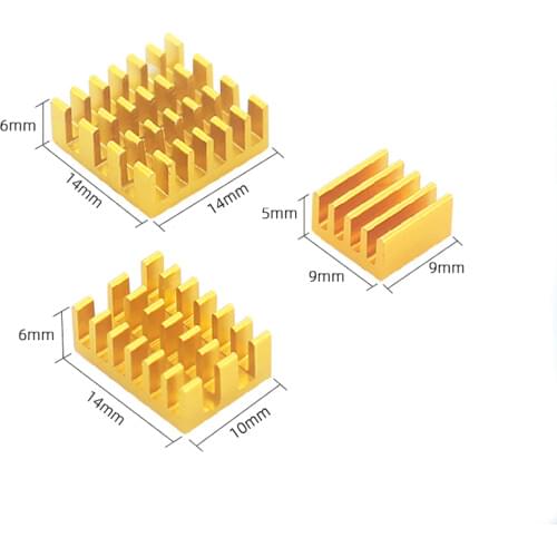 Raspberry Pi 4 Heatsink Aluminum Heat Sinks Radiator Cooler Green Black Silver Golden Cooling Pad for Raspberry Pi 4 Model B
