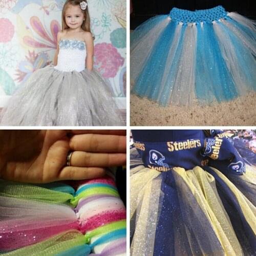 10Yards Rainbow Glitter Tulle Fabric DIY Craft Sash Baby Shower Tutu Skirt Headwear Gifts Packaging Wedding Party Decoration