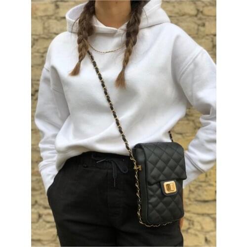 2021 season Women Special Design Kulanışlı Chain Detail Black Quilted Shoulder Bag Crossbody Bag