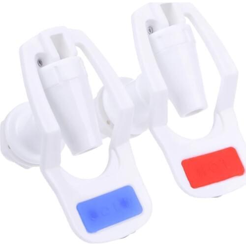 2 Pcs Water Dispenser Replacement Push Type White Plastic Tap Faucet