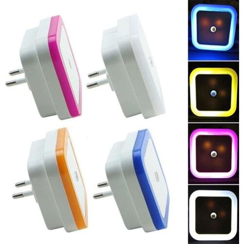 LED Wall Night Light Lamp with Smart Sensor Dusk to Dawn EU/US Plug Induction Automatic Switch Square Shape