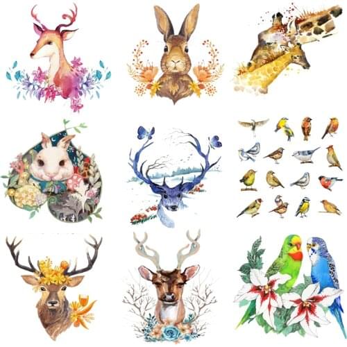 Iron on Patches for Clothing thermoadhesive Ironing applications stickers diy Cute Animal Applique Heat Transfer Vinyl Stripes C
