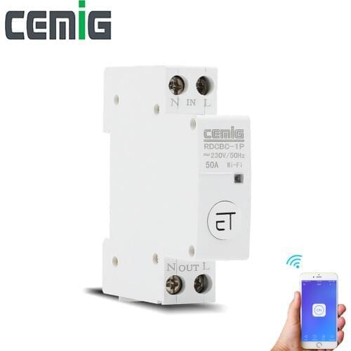 WiFi Intelligent Circuit Breaker Relay Type 1P Din Rail Remote Control By eWeLink APP Smart Home Compatible With Alexa Google