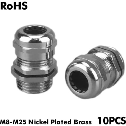 Waterproof IP68 Cable Gland 10pcs Cable entry M16 Black Nylon Plastic Connector