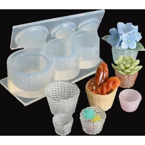 High quality Silicone mould 3D Flower basket fleshy green plant mold Handmade jewelry mold DIY jewelry tools