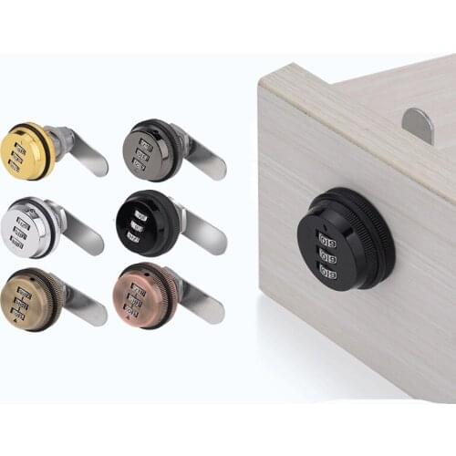 Zinc Alloy Drawer Combination Lock Three-digit Password Locks 20/25/30mm Security Home Automation Cam Lock for Mailbox Cabinet