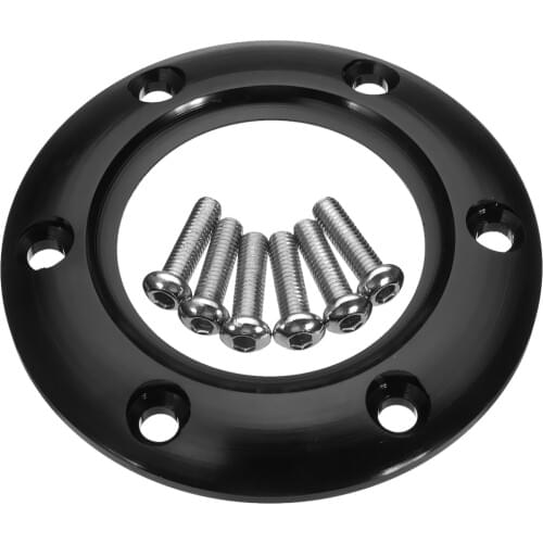 Replacement Auto Car Black 70mm Steering Wheel Horn Button Ring with 6 Bolts