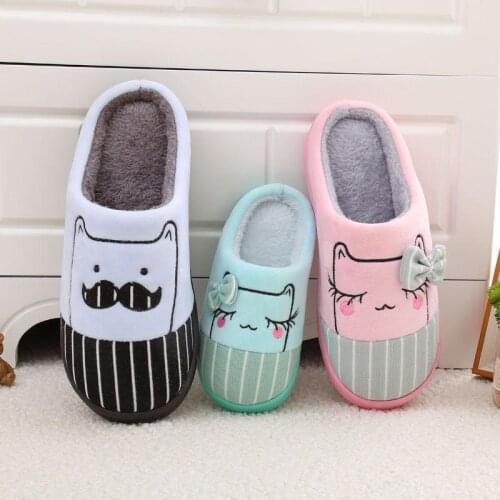Winter Children Cotton Slippers Girls Boy Flip Flops Warm Non-slip Soft Bottom Fur Slides Kids Slippers Home Indoor Baby Slipper
