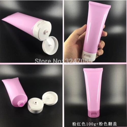 100ml/g 20/50/100pcs Pink Empty Plastic Cosmetic Hose Soft Tubes, DIY Elegant Hand Cream Container, Cosmetic Face Cleanser Tubes