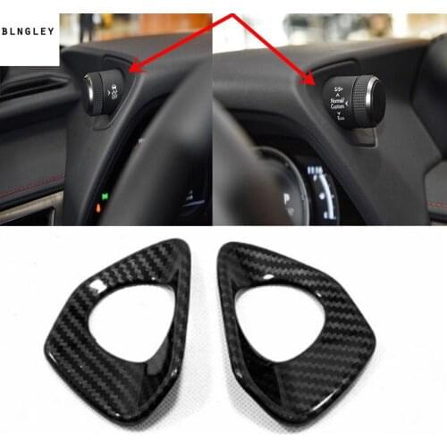 2pcs/lot Car sticker ABS carbon fiber grain Motion mode adjustment lever decoration cover for 2019 Lexus UX260h UX200