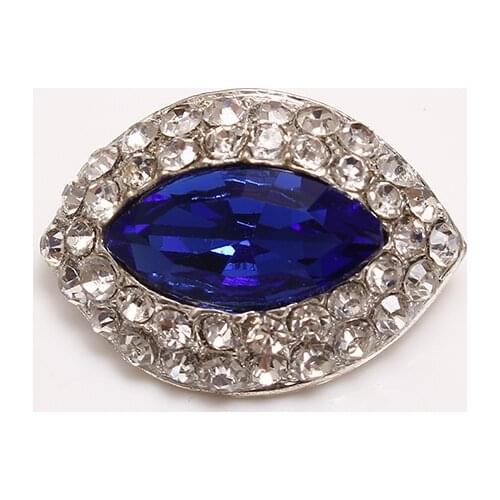 50PCS/LOT) Blue Diamante Wedding Rhinestone Crystal Shank Buttons DIY Upholstery Sewing