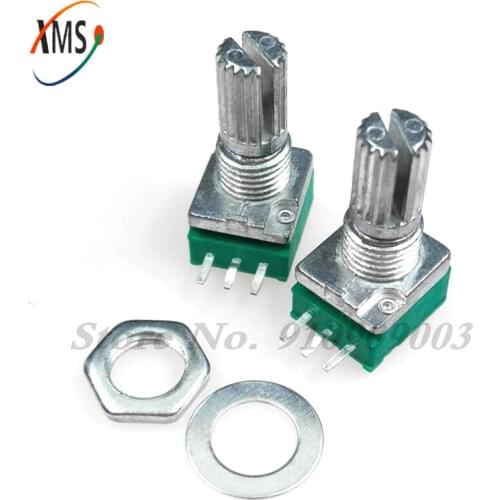 50pcs RK097N 5K 10K 20K 50K 100K 500K B5K with a switch audio 3pin shaft 15mm amplifier sealing potentiometer