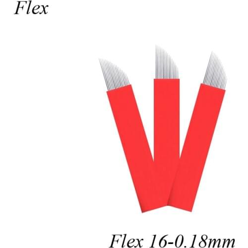 500 Laminas Tebori Agulha 16FLEX 0.18mm Tebori Agulhas Needles for Permanent Makeup Manual Eyebrow Blades