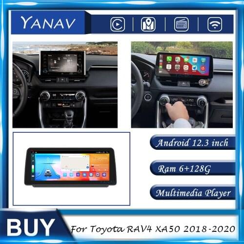 128G Android Car Radio For Toyota RAV4 XA50 2018-2020 GPS Navigation Stereo Receive Multimedia MP3 DVD Player Built in carplay
